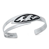 Sterling Silver Adjustable Fire Shaped Cuff Bangle BraceletAnd Diameter 60 mmAnd Width 15mm