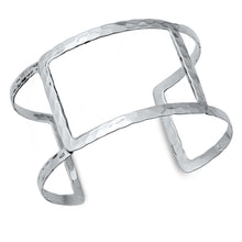 Load image into Gallery viewer, Sterling Silver Adjustable Hammered Design Bangle BraceletAnd  Width 40mm