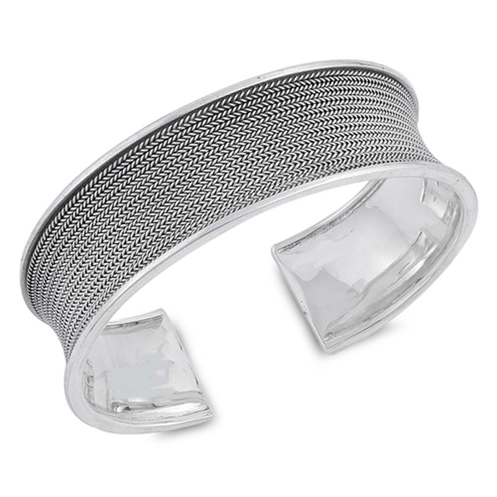 Sterling Silver Adjustable Spinners Shaped Bangle Bracelet