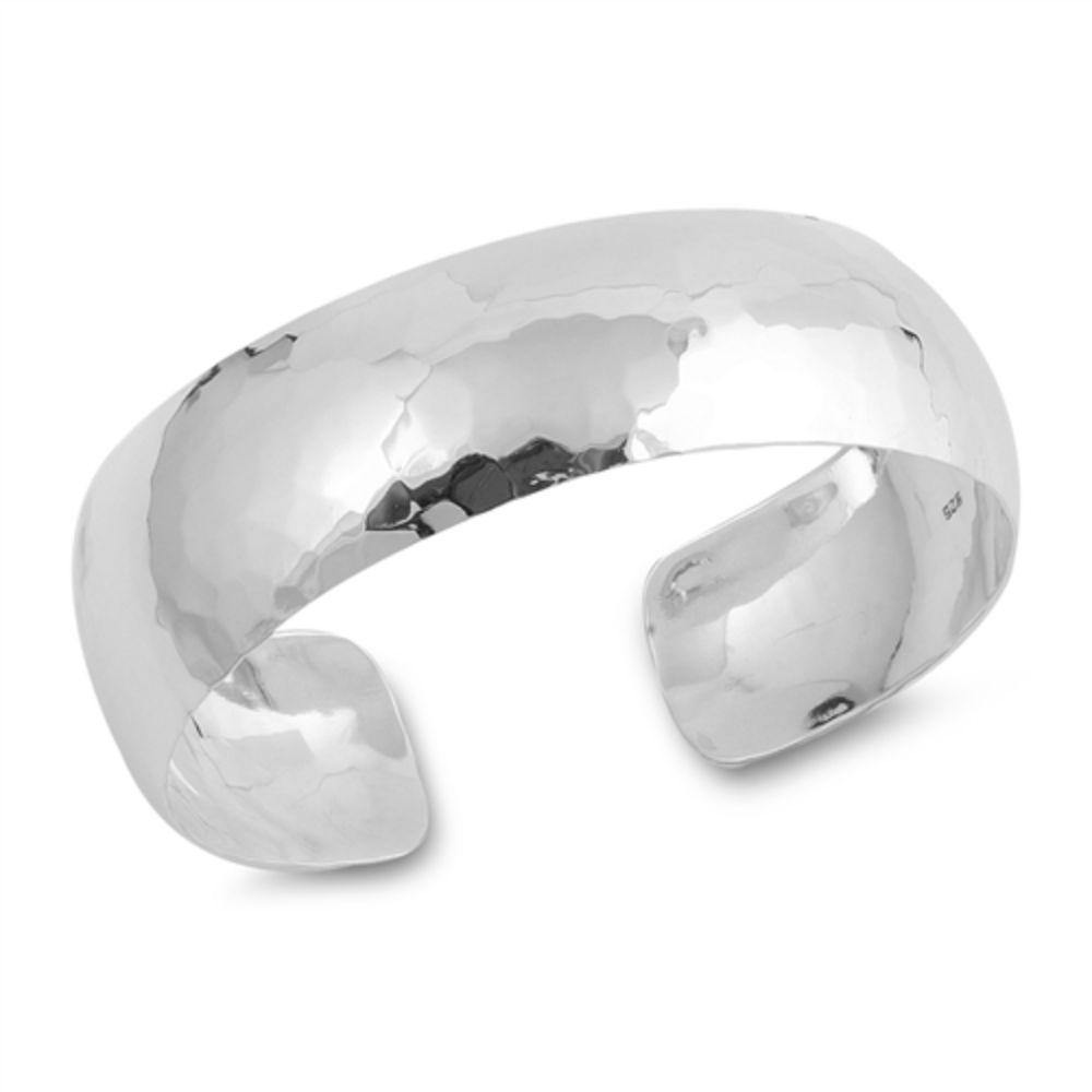 Sterling Silver Hammered Bangle Bracelet - silverdepot