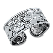 Load image into Gallery viewer, Sterling Silver Flowers Bangle Bracelet - silverdepot