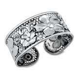 Sterling Silver Flowers Bangle Bracelet