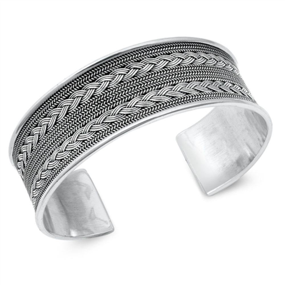 Sterling Silver Bali Bangle Bracelet - silverdepot