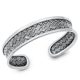 Sterling Silver Bali adjustable Bangle Bracelet,Width-14.8 mm