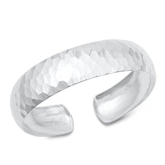 Sterling Silver Plain Hammered Bangle Bracelet Width-15mm, Inside Diameter-45x55mm