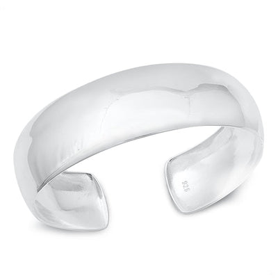 Sterling Silver High Polished Plain Bangle Bracelet Width-18mm, Inside Diameter-45x55mm