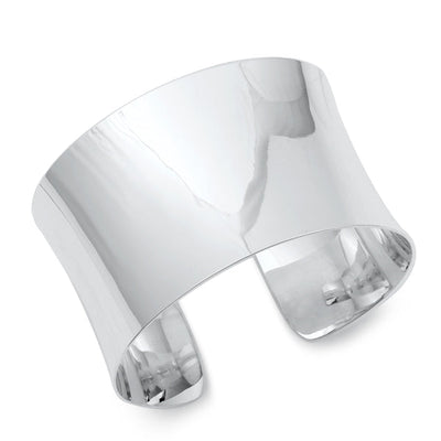 Sterling Silver High Polished Plain Bangle Bracelet Thickness-40mm, Inside Diameter-50x68mm