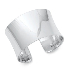 Sterling Silver High Polished Plain Bangle Bracelet Thickness-40mm, Inside Diameter-50x68mm