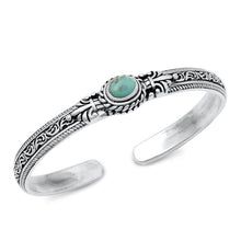 Load image into Gallery viewer, Sterling Silver Oxidized Celtic Oval Genuine Turquoise Bangle Bracelet Thickness-9.6mm, Inside Diameter-45x55mm