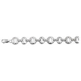 Sterling Silver Elegant Design Bracelet with Clear Cz InlaidAnd Length of 7