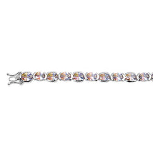 Load image into Gallery viewer, Sterling Silver Fancy Oval Cut Multi-Color Cz Tennis BraceletAnd Length of 7.5