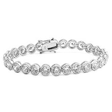 Load image into Gallery viewer, Sterling Silver Classy Round Cut Clear Cz Bezel Set Tennis BraceletAnd Length of 7.5
