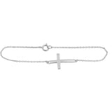 Sterling Silver Sideway Clear CZ Bracelet