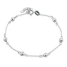 Load image into Gallery viewer, Sterling Silver Rhodium Plated Satellite Clear CZ Bracelet-6.5 + 1 inch extension