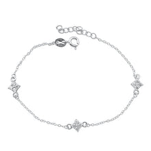 Load image into Gallery viewer, Sterling Silver Rhodium Plated Clear CZ Bracelet-6.5 + 1 inch extension