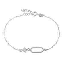 Load image into Gallery viewer, Sterling Silver Rhodium Plated CZ Bracelet-6.5 + 1 inch extension