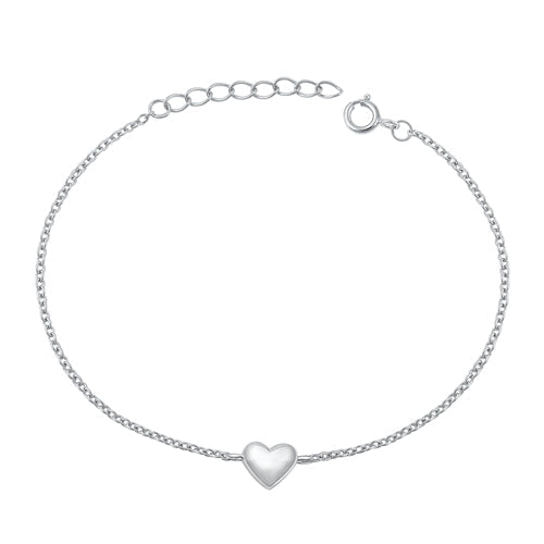 Sterling Silver Rhodium Plated Heart Assorted Bracelet