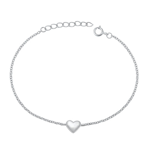 Sterling Silver Rhodium Plated Heart Assorted Bracelet