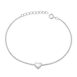 Sterling Silver Rhodium Plated Heart Assorted Bracelet