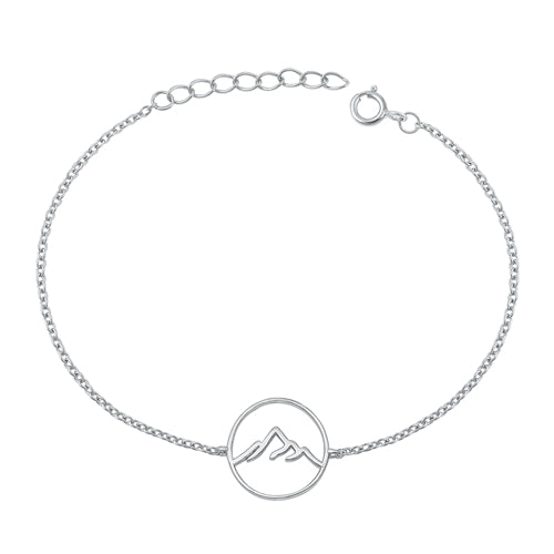 Sterling Silver Rhodium Plated Mountain Assorted Bracelet