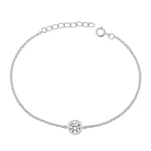 Load image into Gallery viewer, Sterling Silver Round Rhodium Plated Clear CZ Assorted Bracelet