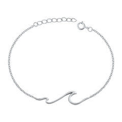 Sterling Silver Rhodium Plated Wave Assorted Bracelet