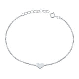 Sterling Silver Rhodium Plated Heart Fancy Bracelet