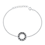 Sterling Silver Rhodium Plated Moon Phase Assorted Bracelet