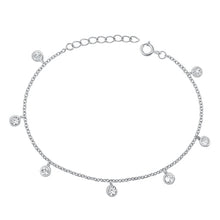 Load image into Gallery viewer, Sterling Silver Rhodium Plated Round Clear CZ Assorted Bracelet