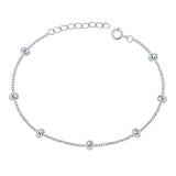Sterling Silver Oval Rhodium Plated Clear CZ Assorted Bracelet
