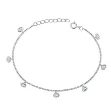 Load image into Gallery viewer, Sterling Silver Rhodium Plated Oval Clear CZ Assorted Bracelet