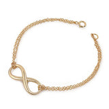 Sterling Silver Yellow Gold Plated Fancy Bracelet with Infinity CharmAnd Bracelet Length of 7  + 1  extension Charm Size: 10MM