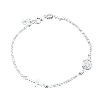 Sterling Silver Rosary Bracelet-7+1 Inches Extension