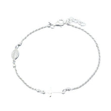 Load image into Gallery viewer, Sterling Silver Rope Chain Rosary Bracelet-7+1 Inches Extension