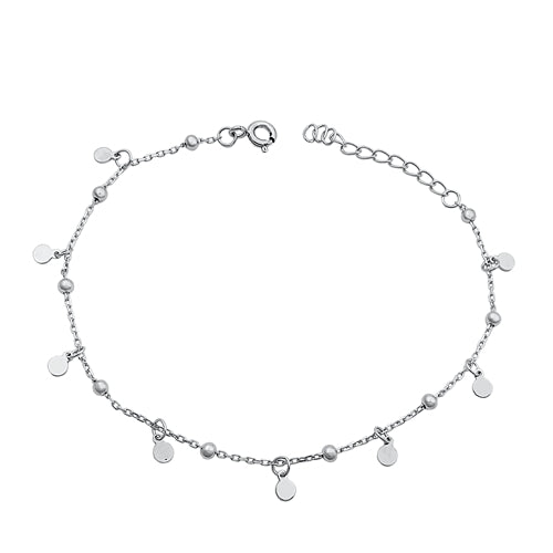 Sterling Silver Rhodium Plated Bracelet-6.5 + 1 inch extension