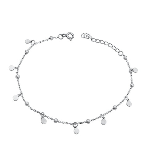 Sterling Silver Rhodium Plated Bracelet-6.5 + 1 inch extension