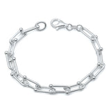 Sterling Silver Polished Bracelet Length-7.5inches, Thickness-6.2mm