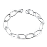 Sterling Silver Rhodium Plated Bracelet Length-7.5inches, Thickness-8mm