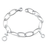 Sterling Silver Rhodium Plated Male And Female Symbol Bracelet Length-7.5inches, Thickness-8mm, Charm Height-17mm