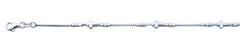 Sterling Silver Polished Cross Italian Bracelet Length-7+1inch, Chain-1mm, Cross Height-4.8mm