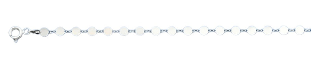 Sterling Silver Polished Circles Italian Bracelet Length-7+1inch, Chain Thickness-4mm