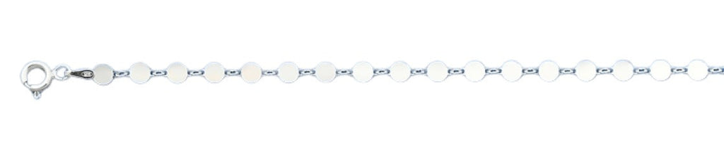 Sterling Silver Polished Circles Italian Bracelet Length-7+1inch, Chain Thickness-4mm