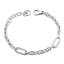 Load image into Gallery viewer, Sterling Silver Italian Bracelet Large Links-7mm, Small Links-4.8mm