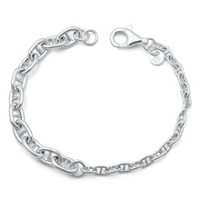 Load image into Gallery viewer, Sterling Silver Lock Italian Bracelet Large Links-7mm, Small Links-3.7mm