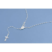 Load image into Gallery viewer, 2.5MM Sterling Silver Rosary Necklace With Beads, Pendant Height 18mm, Bead size 2.5mm