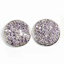 Load image into Gallery viewer, Sterling Silver Amethyst Round Shaped CZ EarringsAnd Height 15 mm