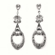 Load image into Gallery viewer, Sterling Silver Hearts And Oval Shaped CZ EarringsAnd Height 43 mm
