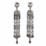 Sterling Silver Different Shapes Hanging CZ EarringsAnd Height 62 mm