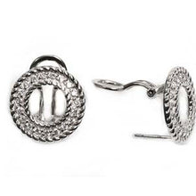 Load image into Gallery viewer, Sterling Silver Spinner Round Shaped CZ EarringsAnd Height 17 mm