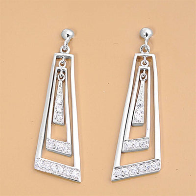 Sterling Silver Clear CZ Assorted w/CZ Earrings